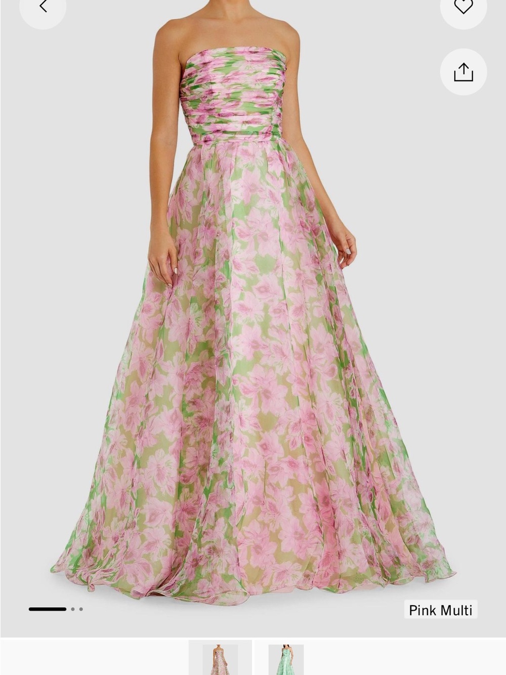 Mac Duggal Pink and Green Floral Maxi Skirt